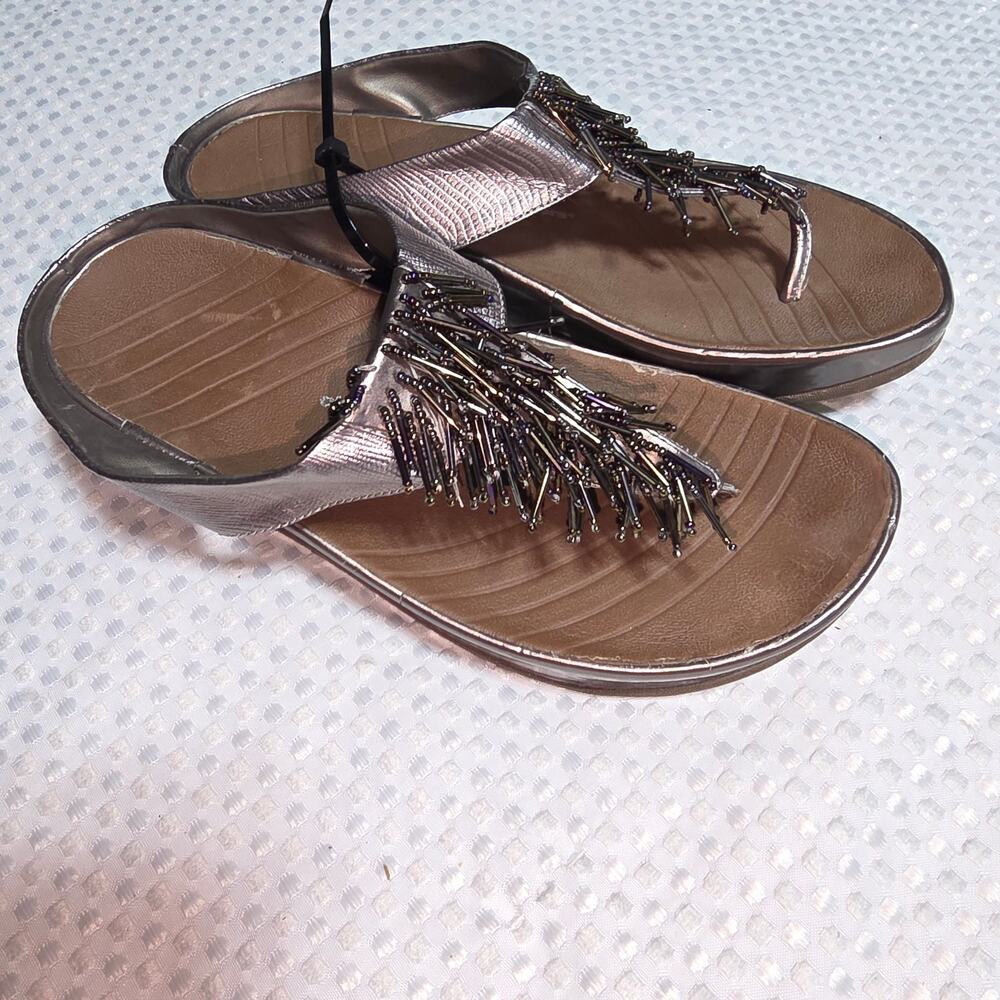 CLOUD WALKERS FIT FLOP CHA CHA BEADED SANDALS SZ 9 W